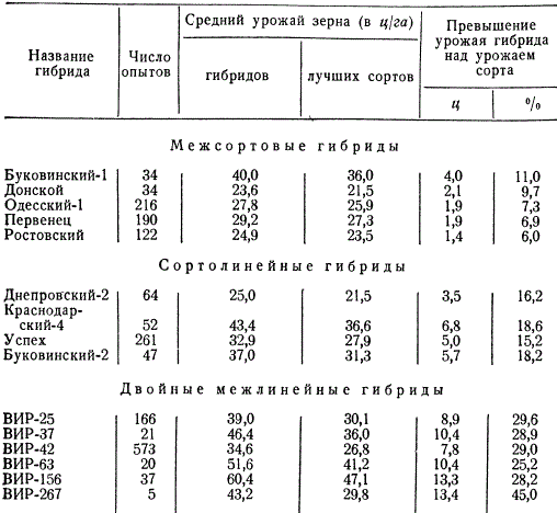 Продуктивность гибридов кукурузы в сравнении с сортами