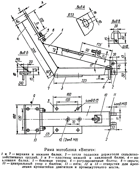 Рама мотоблока "Вятич"