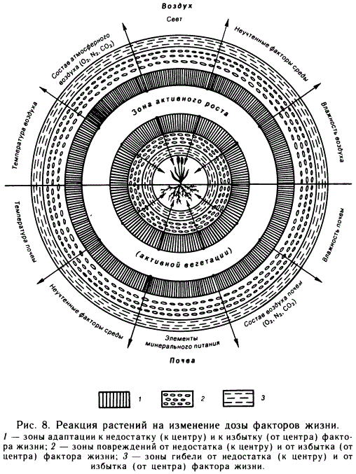 Реакция растений на изменение дозы факторов жизни
