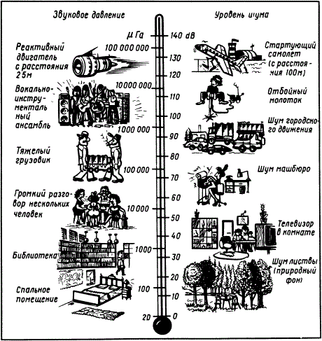 Шкала шумов и звукового давления