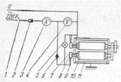 Схема включения электро-плазмолизатора в цепь переменного тока напряжением 220 В