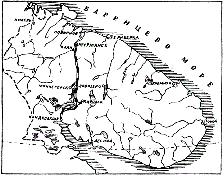 Мурманская область на карте СССР