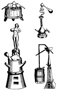 Песчаная и водяная бани для перегонных аппаратов XVII века