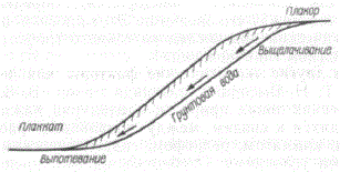 Схема-профиль рельефа в связи с гидрологическим режимом (по Г. Н. Высоцкому)