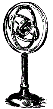 Гироскоп. Тяжелый вращающийся диск, установленный в кардановом подвесе, кольца которого могут вращаться около двух взаимно перпендикулярных осей